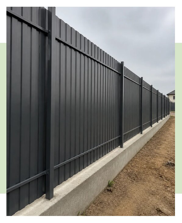 Забор из профнастила с фундаментом в Гудермесе по цене от 6353 р. | ЗаборЭксеперт-Гдр